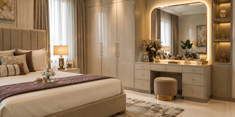dressing table with mirror