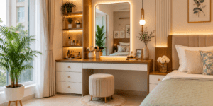 dressing table with mirror